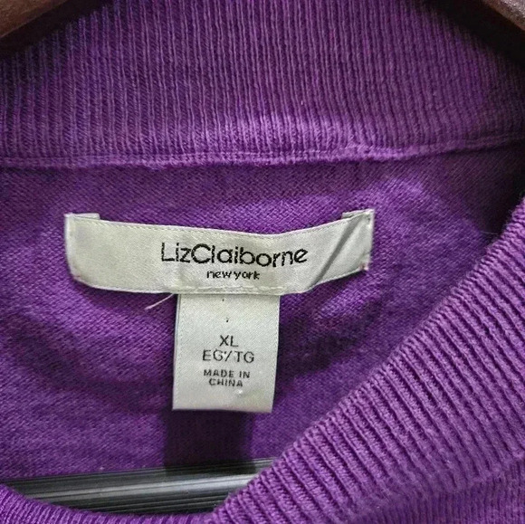 Liz Claiborne Purple Womens Turtleneck Size XL - Picture 3 of 5
